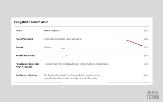 Cara mengganti Email Facebook Tampilan Baru